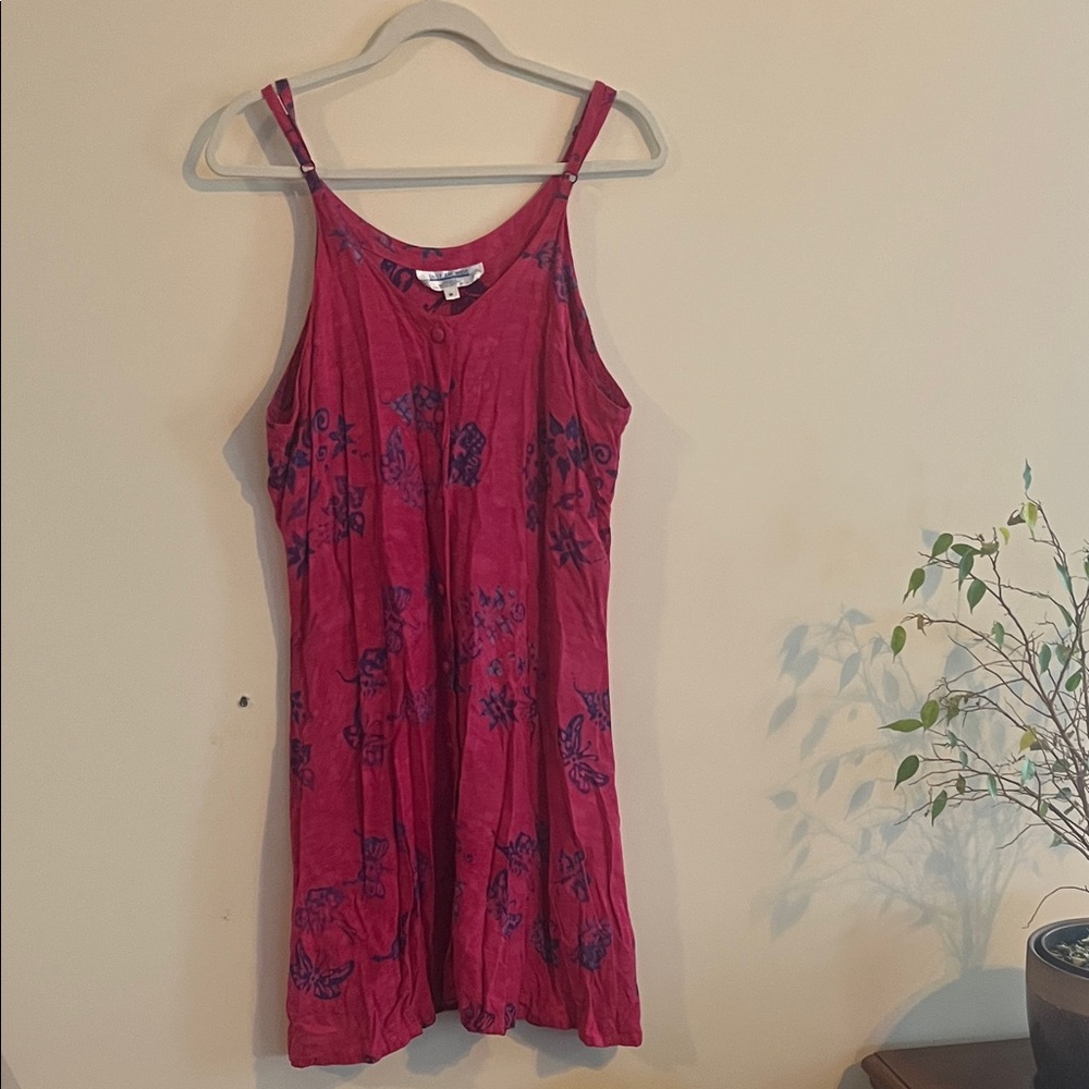 Eagle Ray Wear Batik Dress Butterfly Tie Dye Pink Summer Whimsigoth Fairy‎ Beach